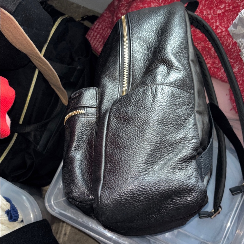 Coach black pebbled leather Charlie bag back pack - Picture 4 of 11
